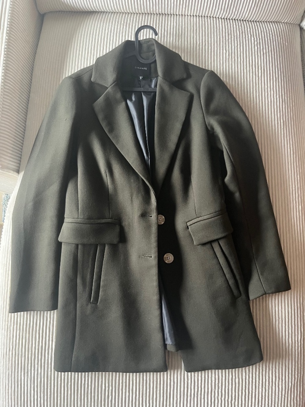 Dynamite XS Single Breasted Classic Tailored Jacket - Dark Olive/Military Green